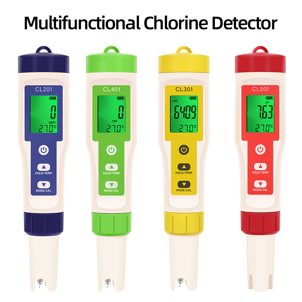 Pool Test Kit Digital - PH/CL2/H2/ORP/Temperatuurmeter Chloordetector Digitale waterkwaliteitstester voor zwembaden