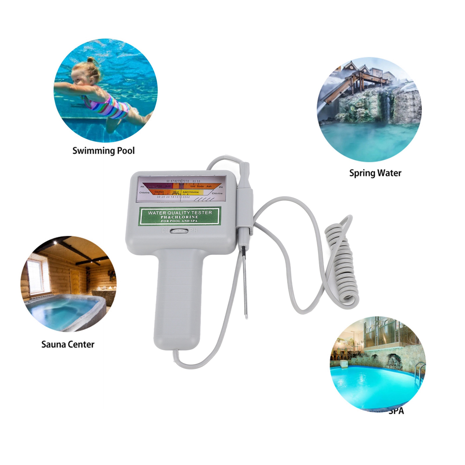 Pool Test Kit Digital - Digitale zwembadwatertester pH chloormeter Eenvoudige bediening
