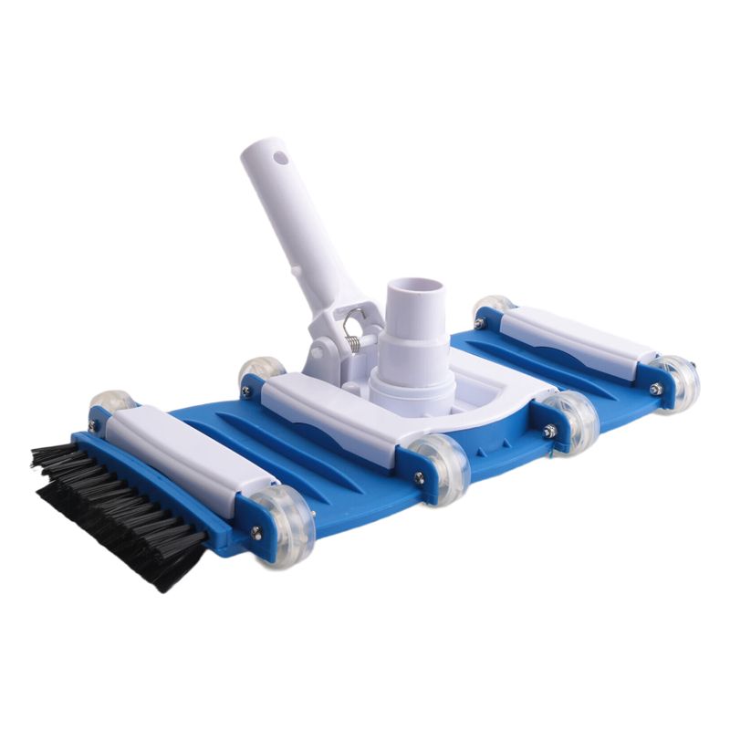 Pool Vacuum Head Brush - A89E-Zwembadreinigingsset - Zuigkop met zijborstels, wielen,