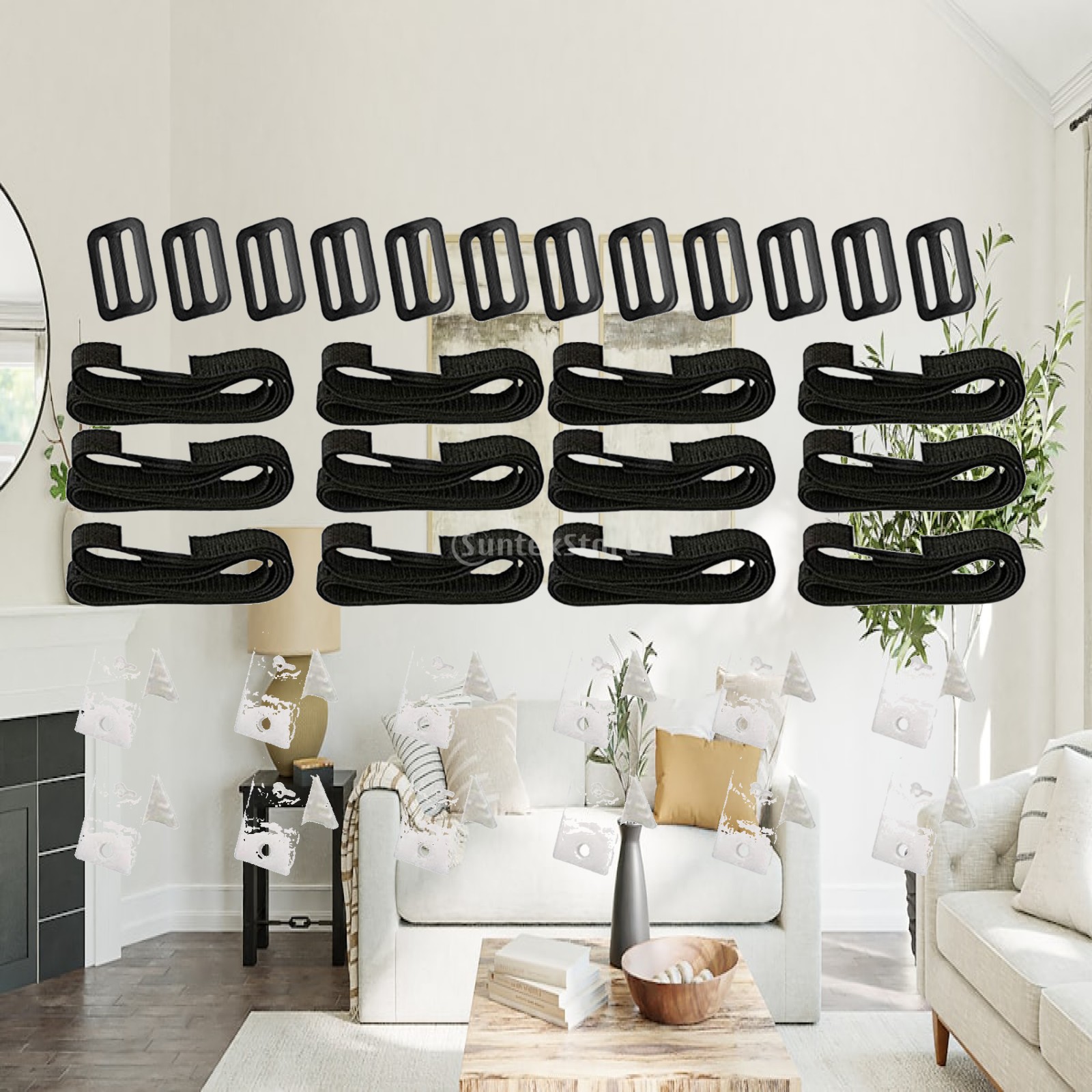 Pool Cover Reel Above Ground - Duurzame set met bevestigingsbanden voor zonne-afdekzeilen,