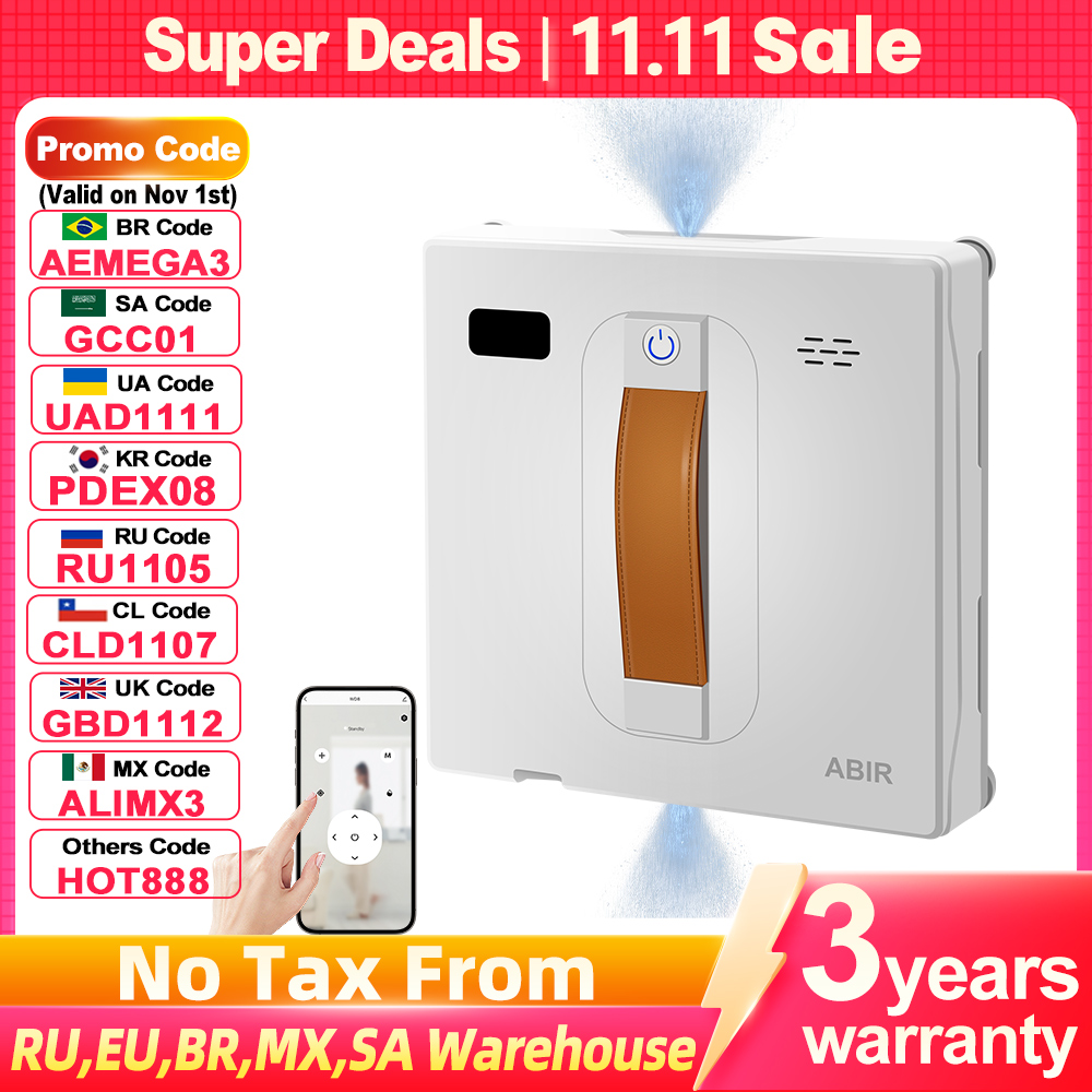 Robotic Pool Cleaner Wall Climbing - (Promocode: SA2200)Robotraamreiniger ABIR WD8, Dubbele Watersproeier,