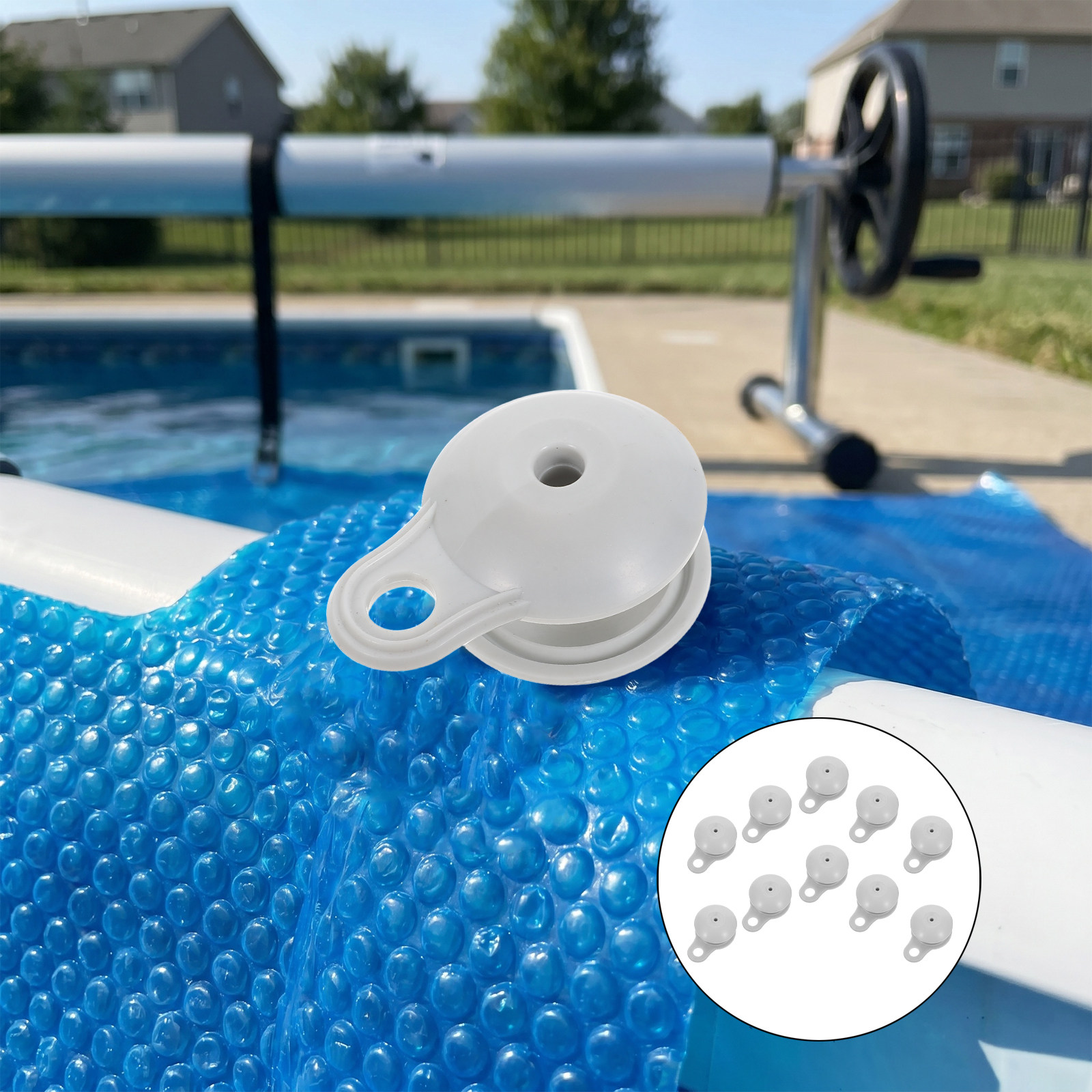 Pool Cover Reel Above Ground - 10 stuks zwembadafdekingsclips, extra sterk, voor
