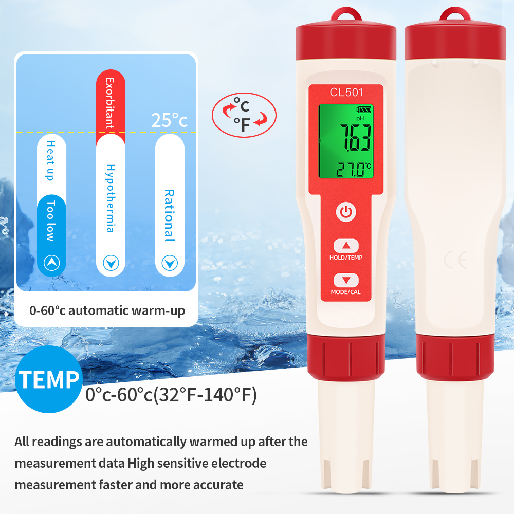 PH/CL2/H2/ORP/Temperatuurmeter - Pool Test Kit Digital recensie en prijs