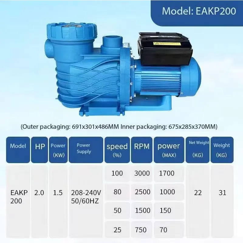 Groothandel 2HP Slimme Zwembad - Pool Pump 2Hp Variable Speed recensie en prijs