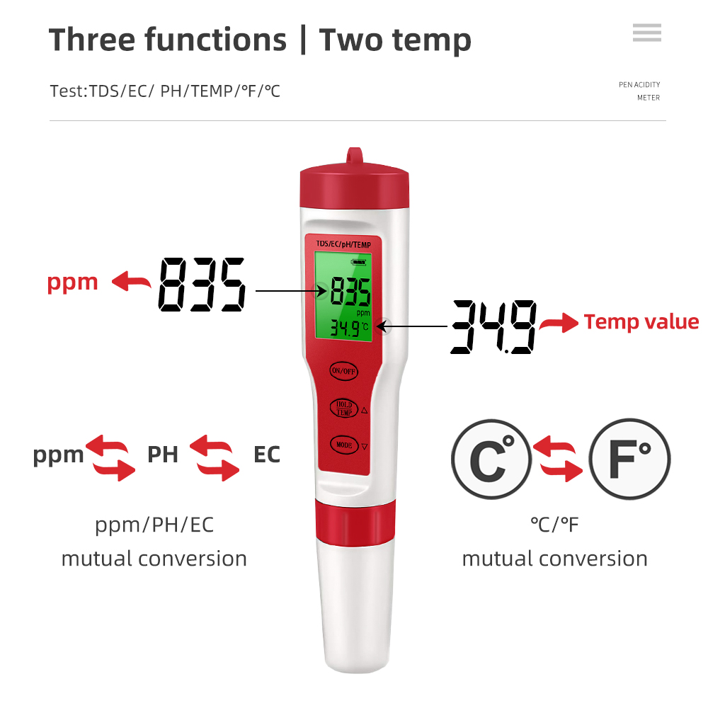 PH Meter Waterdichte PH/TDS/EC - Pool Test Kit Digital recensie en prijs